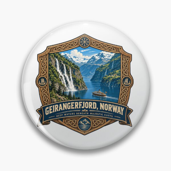 Item preview, Geirangerfjord Norway Deep Waters Beneath Majestic Cliffs Fjord Travel Vacationer designed and sold by Simsimah26Parks.