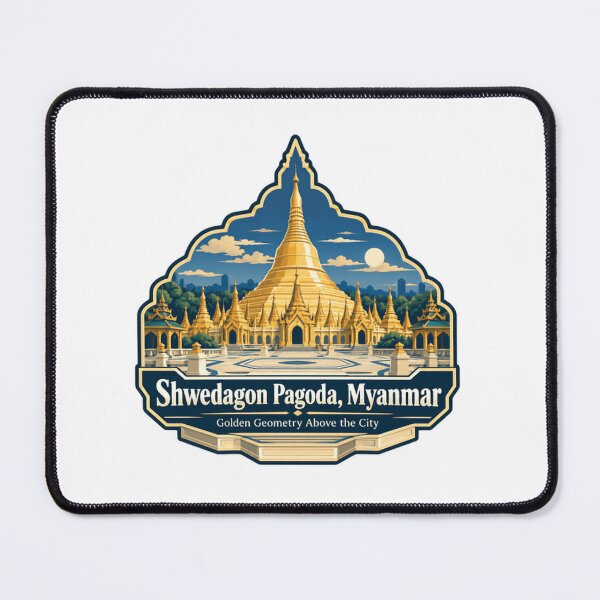 Item preview, Shwedagon Pagoda, Myanmar Golden Geometry Above The City | Travel Souvenir Buddhist Landmark Explorer designed and sold by Simsimah26Parks.
