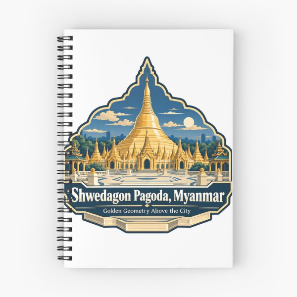 Item preview, Shwedagon Pagoda, Myanmar Golden Geometry Above The City | Travel Souvenir Buddhist Landmark Explorer designed and sold by Simsimah26Parks.