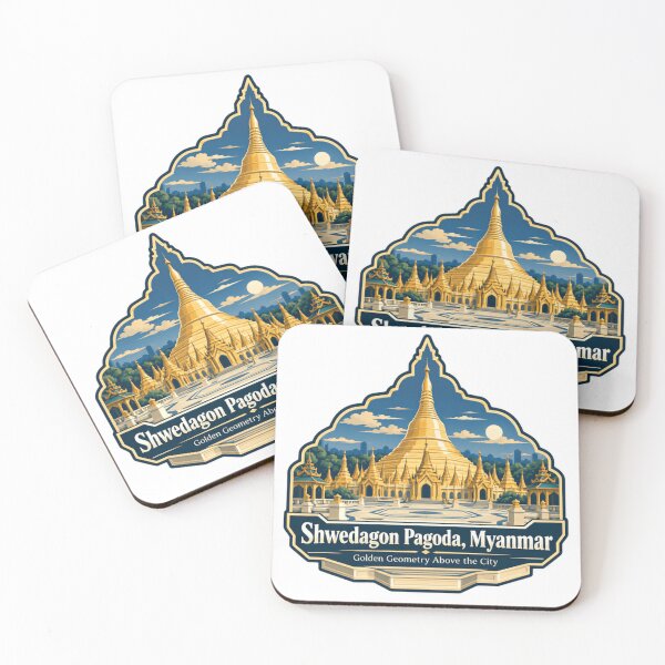 Item preview, Shwedagon Pagoda, Myanmar Golden Geometry Above The City | Travel Souvenir Buddhist Landmark Explorer designed and sold by Simsimah26Parks.