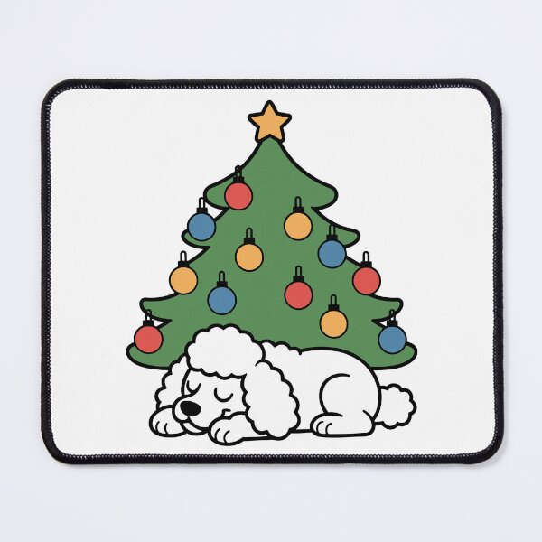 Item preview, Poodle With a Christmas Tree designed and sold by theartfulaspie.