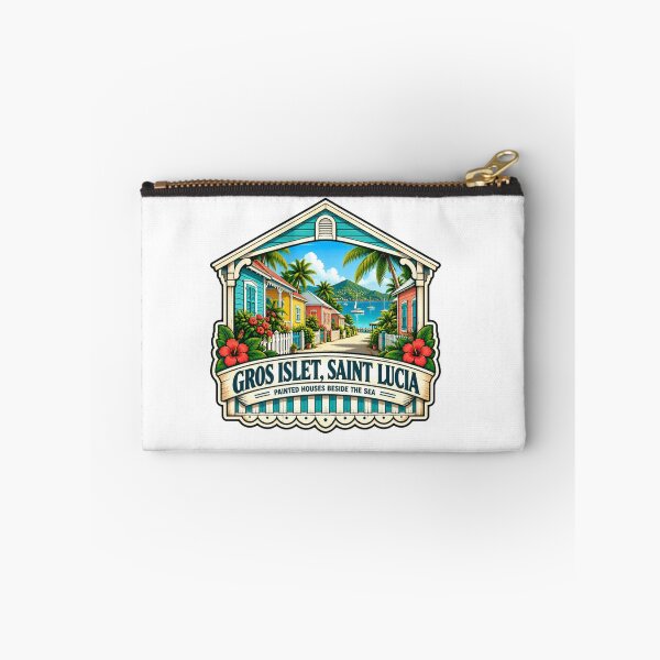 Item preview, Gros Islet, Saint Lucia Painted Houses Beside The Sea Caribbean Island Vacation Souvenir designed and sold by Simsimah26Parks.