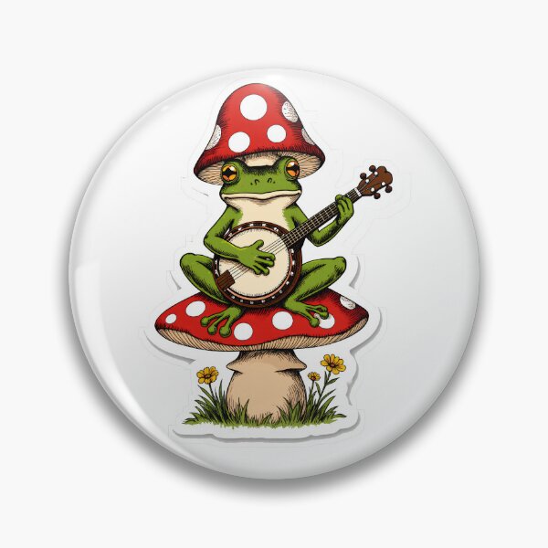 Item preview, Cottagecore Frog Playing Banjo Mushroom Hat designed and sold by Stupid Shirts.