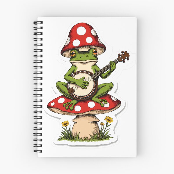 Item preview, Cottagecore Frog Playing Banjo Mushroom Hat designed and sold by Stupid Shirts.