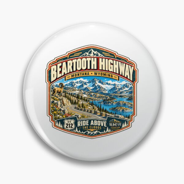 Artikelvorschau, Beartooth Highway Montana Wyoming US 212 Fahrt über den Wolken 3342 m Höhe Panoramastraße entworfen und verkauft von JonesFlora2025.