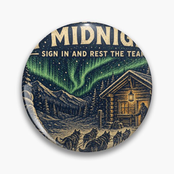 Item preview, Checkpoint By Midnight Sled Dog Musher Poster Art designed and sold by BoosterShop.