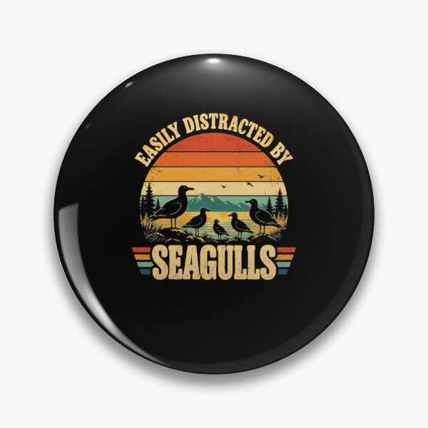 Item preview, Easily Distracted By Seagulls Bird Watching Coastal Beach Lover designed and sold by HumansStuck12.