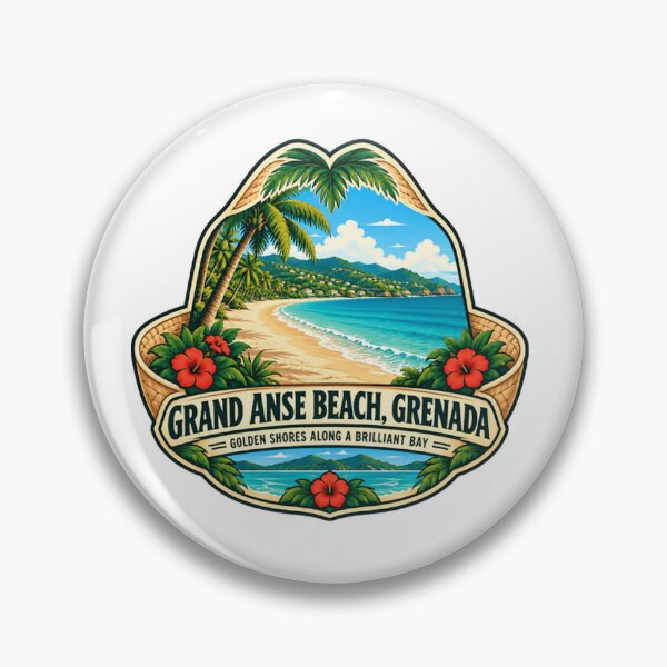 Item preview, Grand Anse Beach, Grenada Golden Shores Along A Brilliant Bay Caribbean Travel Souvenir designed and sold by Simsimah26Parks.