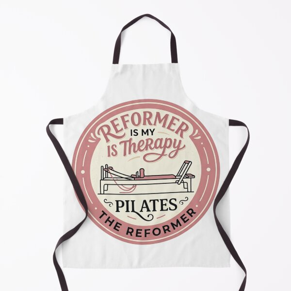 Aperçu de l'œuvre Reformer Is My Therapy Pilates Vintage Rose Studio Badge créée et vendue par REFORMER & COFFEE STUDIO.