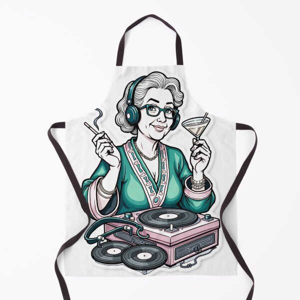 Aperçu de l'œuvre Glamma Cool Grandma Martini & Cigarette Holder Tattoo Flash créée et vendue par Qubivibe.