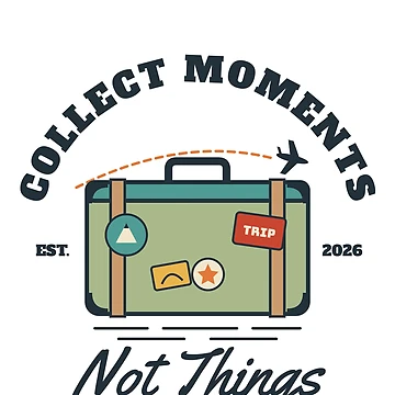 Imagen de la obra Collect Moments Not Things Retro Travel Suitcase de somebasic