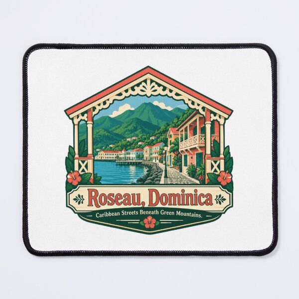 Item preview, Roseau, Dominica Caribbean Streets Beneath Green Mountains Travel Vacation Souvenir designed and sold by NeedForParks.