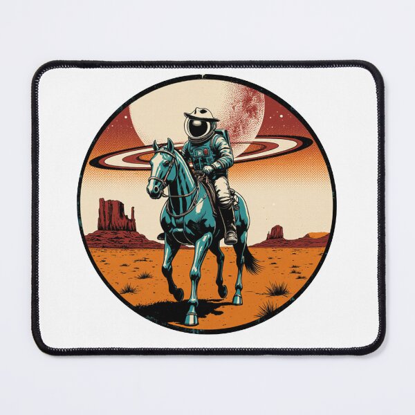 Item preview, Space Cowboy Astronaut Horse Rider Retro Desert Planet designed and sold by Stupid Shirts.