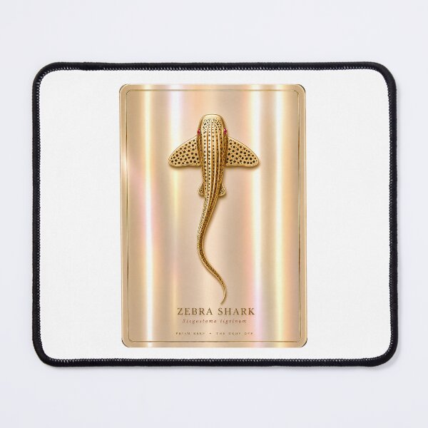Item preview, Zebra Shark Gold Foil Stegostoma tigrinum Marine Life Art designed and sold by KenworksDigital.