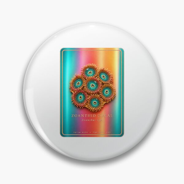 Item preview, Zoanthid Coral Cluster Reef Aquarium Jeweled Teal Orange Art designed and sold by KenworksDigital.