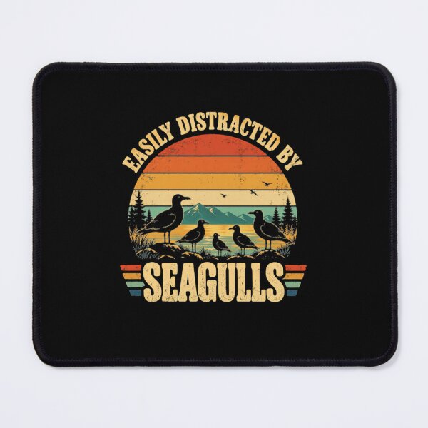 Item preview, Easily Distracted By Seagulls Bird Watching Coastal Beach Lover designed and sold by SkeletonsDanger.