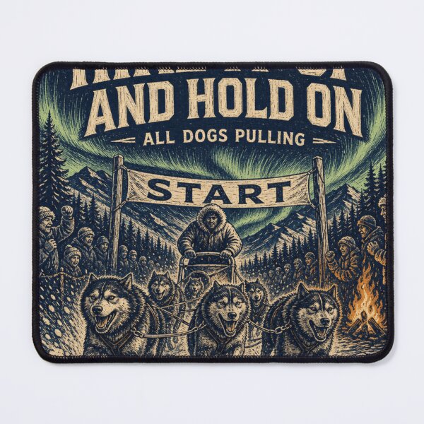 Item preview, Hike It Up And Hold On Sled Dog Race Start Art designed and sold by BoosterShop.