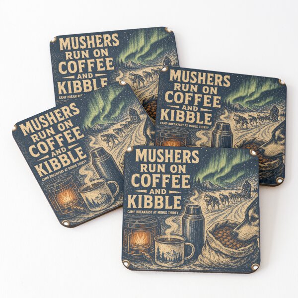 Item preview, Mushers Run On Coffee And Kibble Musher Camp Coffee Art designed and sold by BoosterShop.
