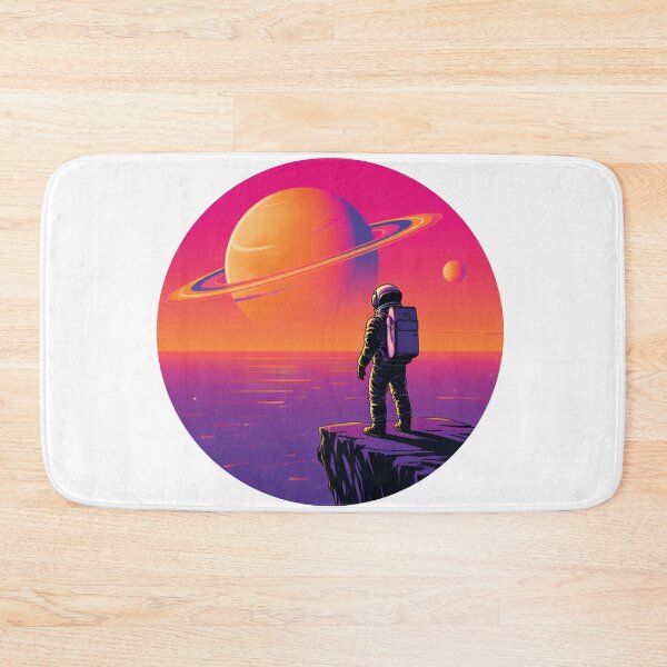 Artikelvorschau, Lone Astronaut Synthwave Sunset Ringed Planet Retro Space entworfen und verkauft von Stupid Shirts.