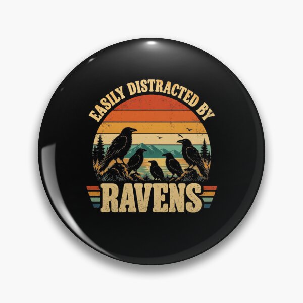 Item preview, Easily Distracted By Ravens Birdwatcher Wildlife Lover designed and sold by SkeletonsDanger.