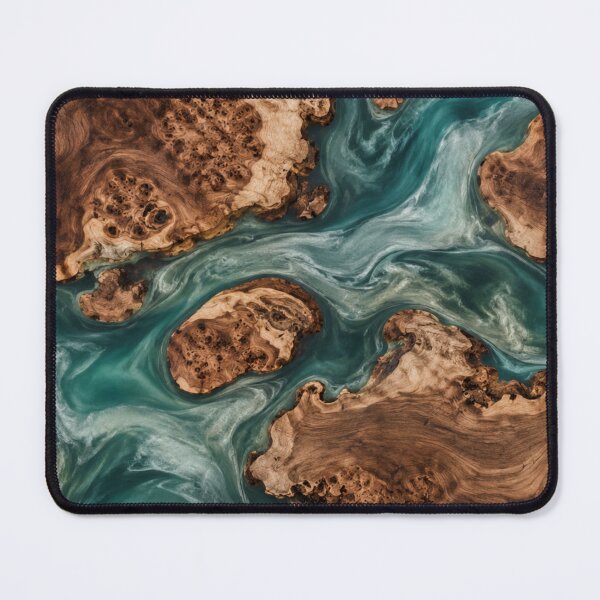 Artikelvorschau, Maserholz & türkisfarbenes Harz entworfen und verkauft von WeaveSphere.