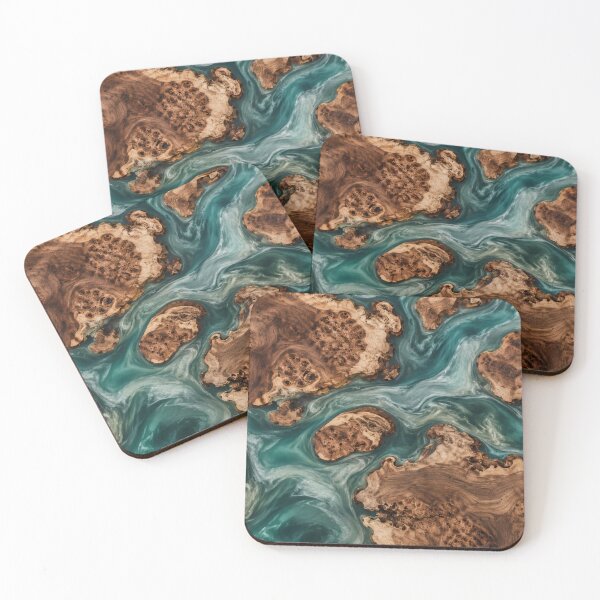 Item preview, Burled Walnut & Teal Resin  designed and sold by WeaveSphere.