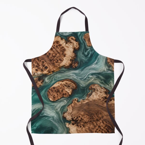 Aperçu de l'œuvre Noyer ronce et résine turquoise créée et vendue par WeaveSphere.