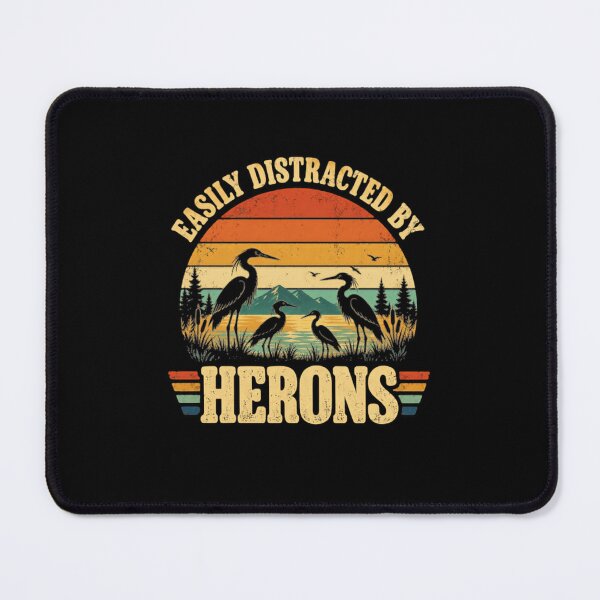Item preview, Easily Distracted By Herons Birdwatching Enthusiast Nature Lover designed and sold by SkeletonsDanger.
