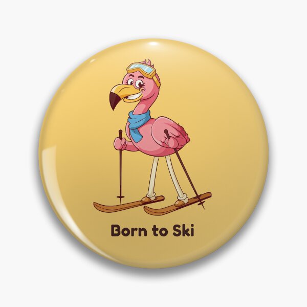 Item preview, Funny Flamingo Skier designed and sold by Tiny Ambitions.