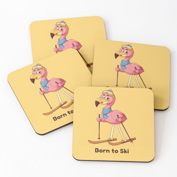 Item preview, Funny Flamingo Skier designed and sold by Tiny Ambitions.