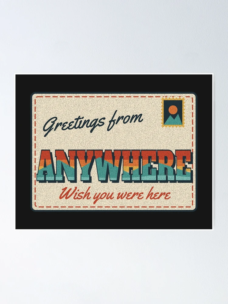 Imagen 1 de 3, Póster con la obra Greetings From Anywhere Vintage Travel Postcard, diseñada y vendida por somebasic.