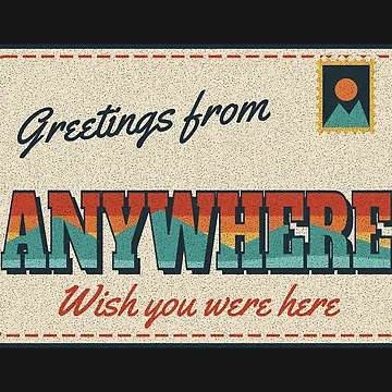 Imagen de la obra Greetings From Anywhere Vintage Travel Postcard de somebasic