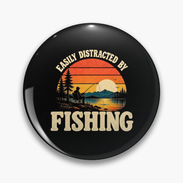 Item preview, Easily Distracted By Fishing Angler Fisherman Hobby designed and sold by SkeletonsDanger.