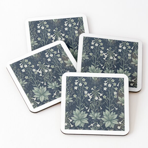Item preview, Midnight Navy White Bell Flower Meadow designed and sold by Studio BC.