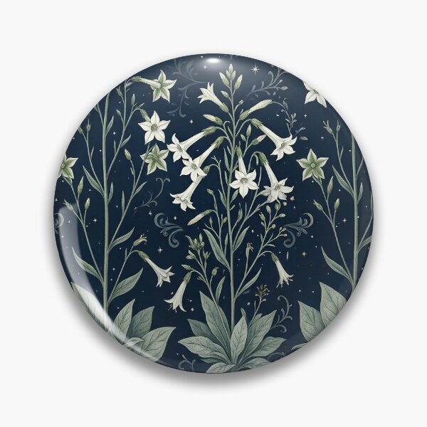 Item preview, Midnight Navy White Bell Flower Meadow designed and sold by Studio BC.