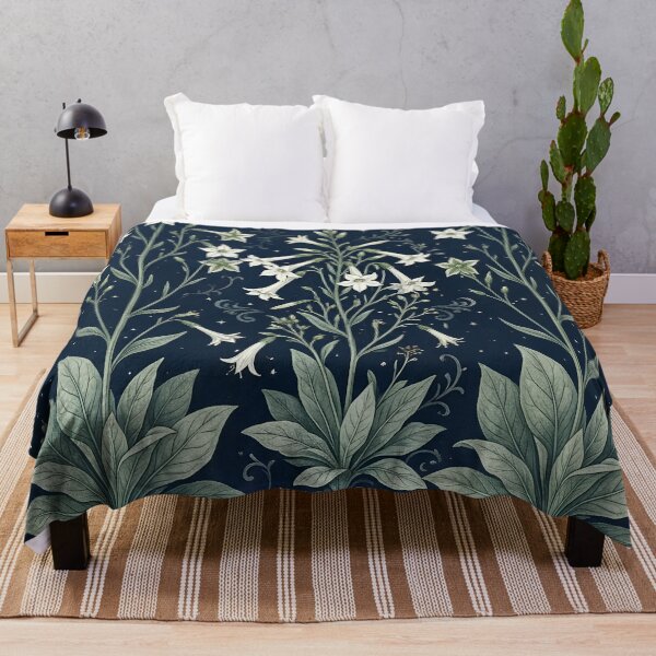 Item preview, Midnight Navy White Bell Flower Meadow designed and sold by Studio BC.