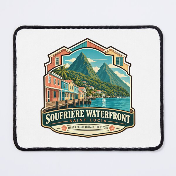 Item preview, Soufrière Waterfront Saint Lucia Island Color Beneath The Pitons Caribbean Travel Souvenir designed and sold by NeedForParks.