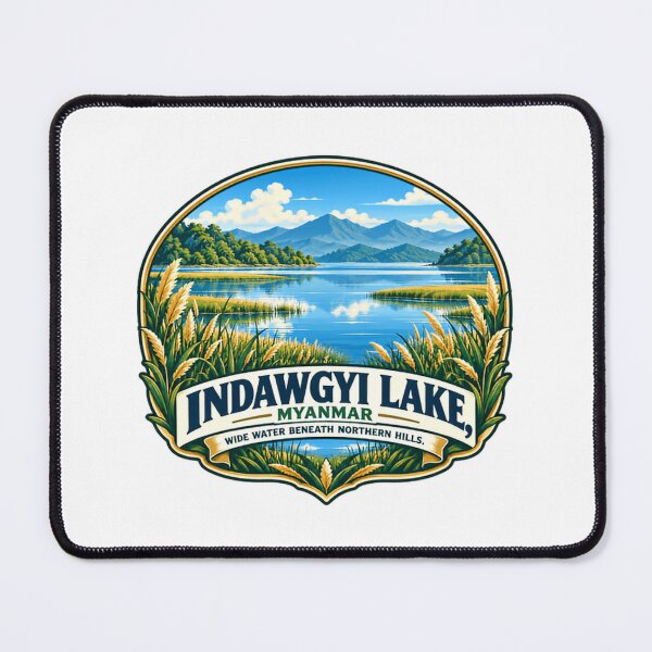 Item preview, Indawgyi Lake Myanmar Travel Souvenir Wide Water Beneath Northern Hills designed and sold by NeedForParks.