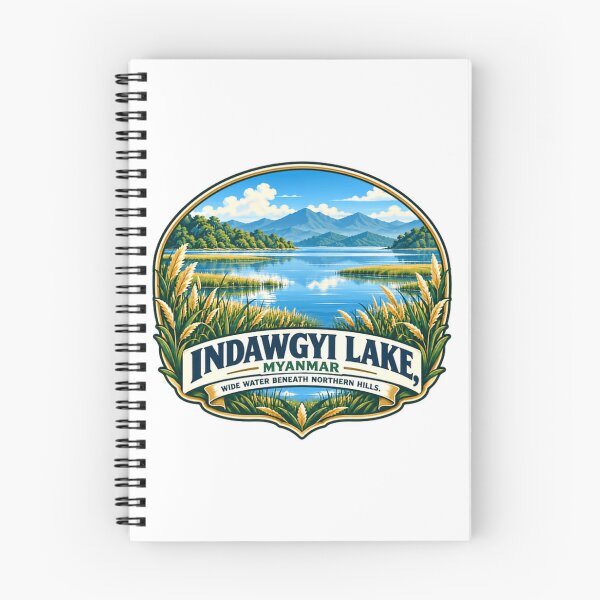 Item preview, Indawgyi Lake Myanmar Travel Souvenir Wide Water Beneath Northern Hills designed and sold by NeedForParks.