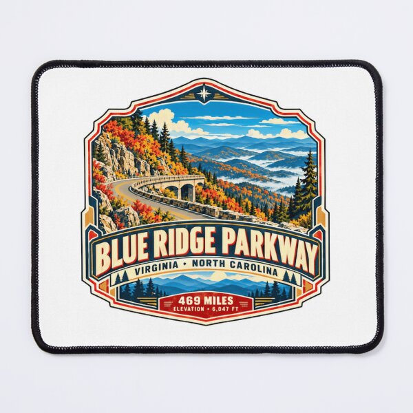 Item preview, Blue Ridge Parkway Virginia North Carolina 469 Miles Elevation 6,047 Ft Mountain Road Trip Souvenir designed and sold by RetroMini2026.