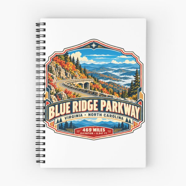 Item preview, Blue Ridge Parkway Virginia North Carolina 469 Miles Elevation 6,047 Ft Mountain Road Trip Souvenir designed and sold by RetroMini2026.
