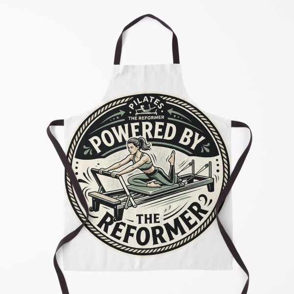 Item preview, Powered By The Reformer Vintage Pilates Woodcut Badge designed and sold by REFORMER & COFFEE STUDIO.