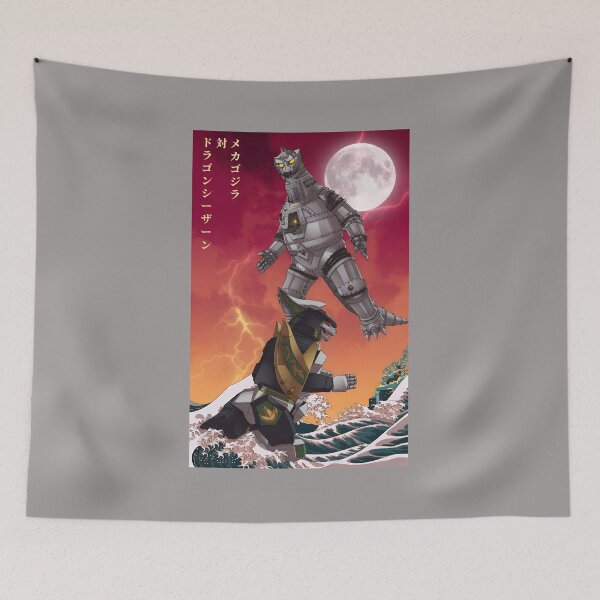 Item preview, Dragonzord vs Mechagodzilla Ukiyo-e Wave-26 designed and sold by JurgenJordan.