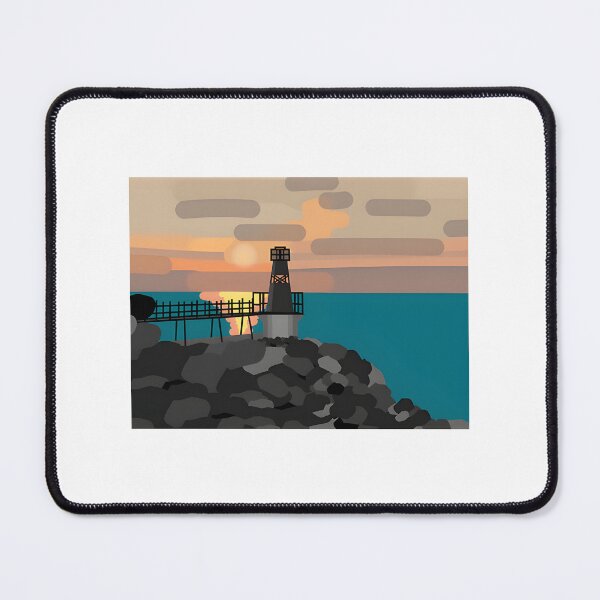 Item preview, Battery Point Portishead Lighthouse Silhouette at Sunrise Scenic Coastal Landscape designed and sold by hayderx1.