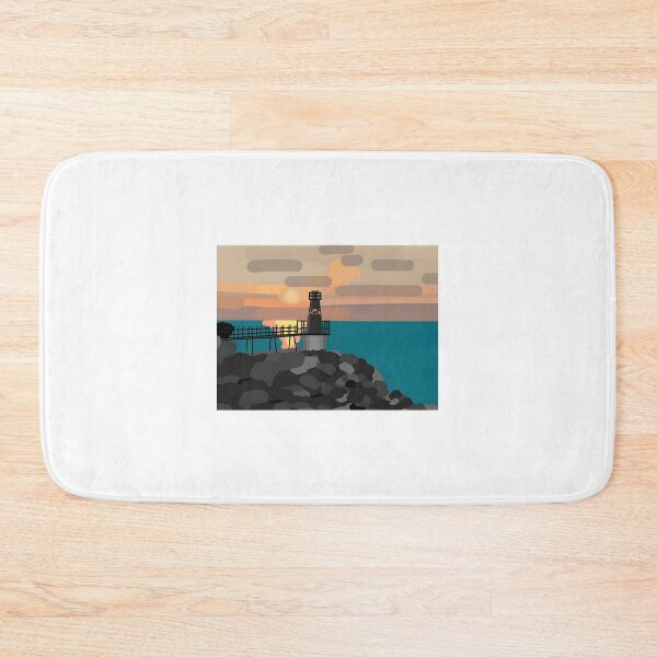 Item preview, Battery Point Portishead Lighthouse Silhouette at Sunrise Scenic Coastal Landscape designed and sold by hayderx1.