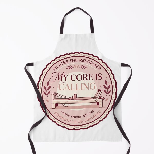 Aperçu de l'œuvre My Core Is Calling Pilates Luxury Studio Pink Badge créée et vendue par REFORMER & COFFEE STUDIO.