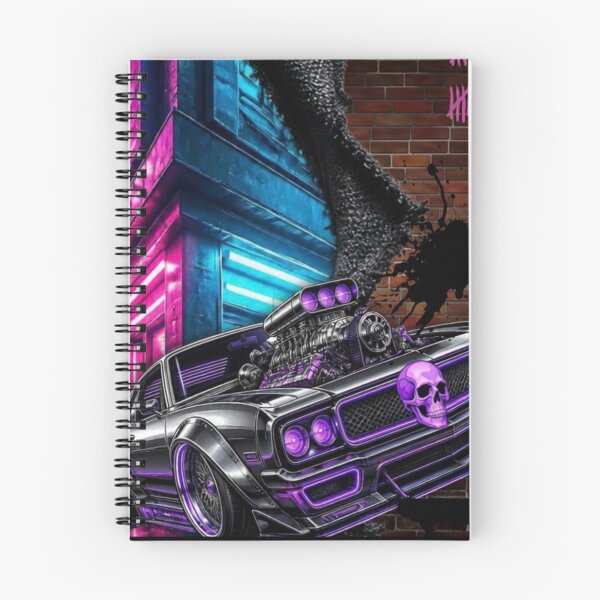 Item preview, Cyberpunk Neon Muscle Car Dimensional Portal Wall Art designed and sold by LazyDayzCo.