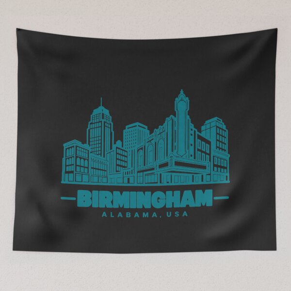 Item preview, Birmingham Alabama USA Line Art Skyline Poster designed and sold by CMYKStudio.