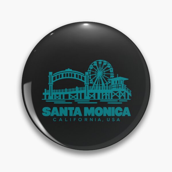 Item preview, Santa Monica California USA Line Art Coastline Poster designed and sold by CMYKStudio.