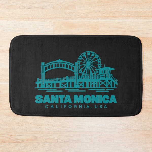Item preview, Santa Monica California USA Line Art Coastline Poster designed and sold by CMYKStudio.
